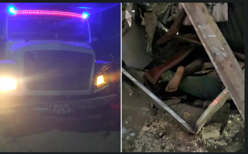 साँखुको आश्रयस्थलको टहराभित्र टिपर छिर्‍यो, तीन जनाको मृत्यु