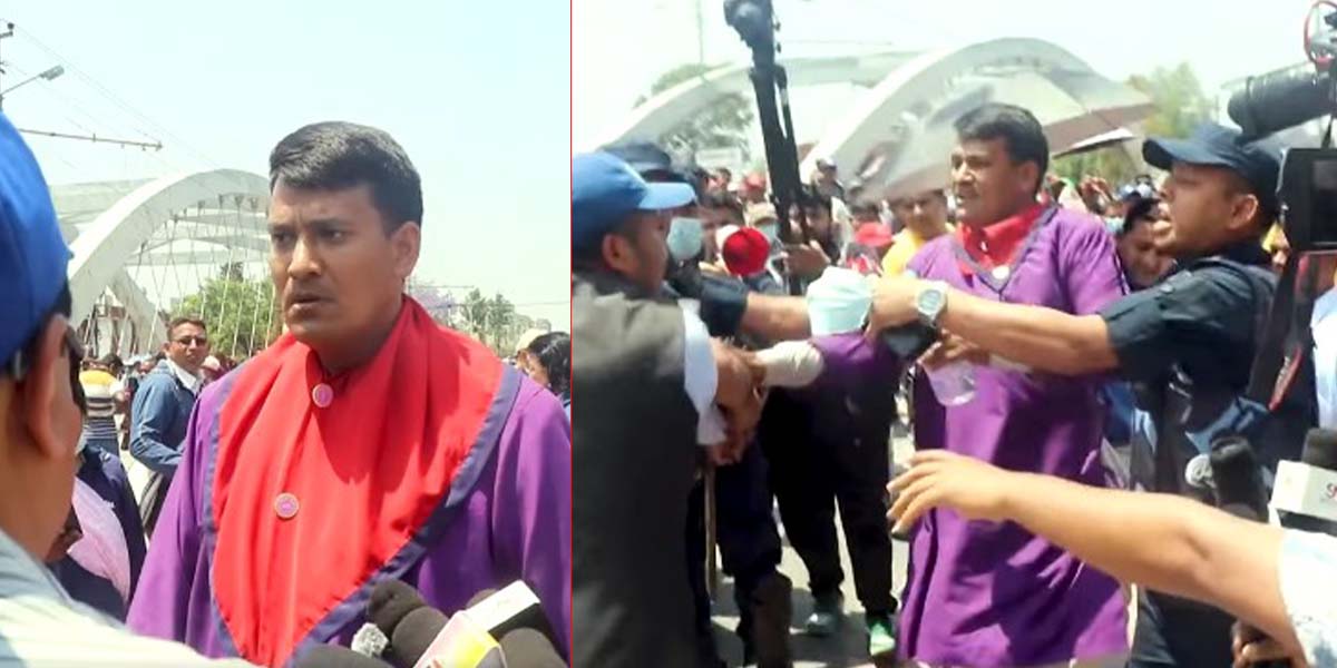 शिक्षक आन्दोलनमा अभिभावक घुसेपछि आन्दोलनकारीले गरे हातपात