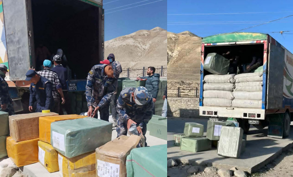 मुस्ताङको कोरलानाकाबाट ठूलो परिमाणमा भेप बरामद, दुई कन्टेनर नियन्त्रणमा